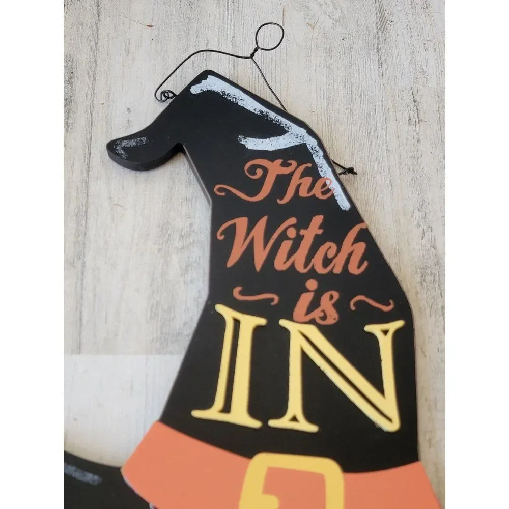 Halloween the witches in hat sign‎ spider web home decor